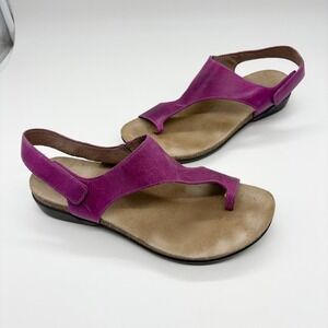 Dansko Reece Sandals Leather Magenta Purple Adjustable Slingback Size 37 Comfort